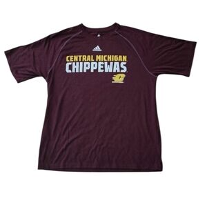 Adidas Central Michigan Chippewas Maroon T-Shirt. M